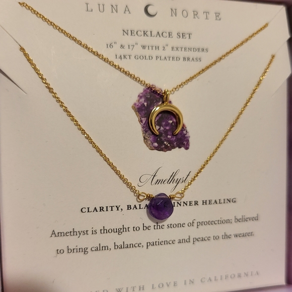 Luna Norte Gold plated 2 pc double Layer Necklaces With 14kt gold plated 16” - Picture 4 of 6